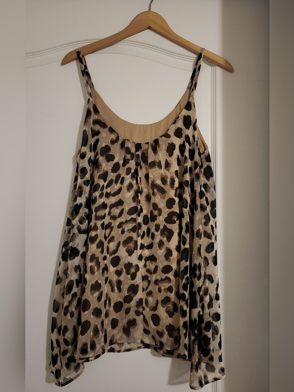 Adrienne Leopard Print Mini Dress - Tan & Black L - Picture 9 of 10
